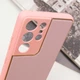 Шкіряний чохол Xshield для Samsung Galaxy S21 Ultra Рожевий / Pink - зображення 5