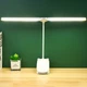 Настільна USB LED лампа гнучка, подвійна з двома акумуляторами та прищіпкою біла - зображення 5