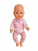 Одежда для куклы Беби Борна / Baby Born 40-43 см набор ветровка футболка штаны розовый 8834 - изображение 4