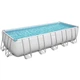 Прямоугольный каркасный бассейн Bestway 5611Z Power Steel (640х274х132 см) + картриджный насос, лестница, тент - изображение 1