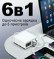 Зарядная док-станция на 6 устройств с дисплеем Digial Lion CS-896C, многопортовое зарядное устройство с быстрой зарядкой, 4×USB QC3.0 и 2×Type-C PD, 72W - изображение 3