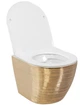Подвесной унитаз REA CARLO FLAT BRUSH GOLD золотой - изображение 3