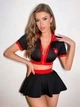 Ролевой костюм медсестры «Hot Nurse» с виниловыми вставками S-М Черный - изображение 3