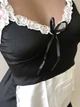 Комплект білизни пеньюар Покоївка еротична білизна костюм Sexy S/М чорний (3-139) - зображення 6