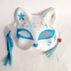 Маска Кицунэ Японской Лисы Kitsune голубая №1, 18х17 см - изображение 1