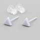 Серьги гвоздики Треугольник 47007 размер 5х5 мм сиреневая керамика вес 0.7 г - изображение 1