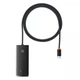 Разветвитель USB-Хаб 4в1: Type-C TO USB 3.0х4+Type-C, док-станция на 1м. Lite Series черный, Baseus (WKQX030401) - изображение 1