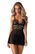 Сорочка с кружевом Obsessive 838-BAB-1 babydoll Черный S/M (SO7181) - изображение 1