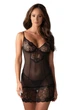 Еротична сорочка з мереживом Obsessive Alluria chemise Чорний S/M (SX1122) - зображення 1