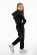 Детский спортивный утепленный костюм Kindamor Warm Autumn Black для девочки, флис 116 см черный - изображение 5