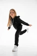 Детский спортивный утепленный костюм Kindamor Warm Autumn Black для девочки, флис 116 см черный - изображение 8