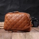 Жіноча шкіряна сумка Vintage 19,5х12,5х7 см руда стьобана на два відділення 60724 - зображення 11