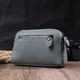 Сумка Vintage стеганая из натуральной кожи с ромбами на лицевой стороне Голубой (bg228fash08) - изображение 15
