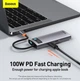 Хаб - конвертер Baseus Metal Gleam Series 6-in-1 Type-C HUB Docking Station CAHUB-CW0G - зображення 5