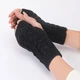 Митенки вязаные короткие черные One Size - изображение 1