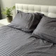 Комплект постільної білизни SoundSleep Stripe Sense Graphite сатин-страйп сімейний 160х220 см графіт (94186079) - зображення 4