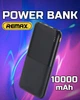 Павербанк REMAX RPP 23 універсальна мобільна батарея з ємністю 10000 mAh УМБ із USB Type C Micro-USB для заряджання смартфона планшета Power Bank портативний зарядний пристрій зовнішній акумулятор Black - зображення 1