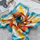 Шовкова хустка Mosi Абстракція 90*90см бірюзовий - зображення 6