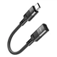 USB кабель HOCO U107 Type-C (Male) to Type-C (Female) 3A 1.2m, Black - зображення 1