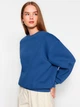 Свитшот на флисе женский Trendyol TWOAW24SW00101 S Синий (8683049013389) - изображение 4