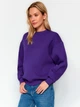 Свитшот на флисе женский Trendyol TWOAW24SW00101 L Фиолетовый (8683049013501) - изображение 4
