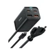 Мережевий зарядний пристрій 2USB+2Type-C (1,5 м)+кабель подовжувач Type-C to Type-C 100W, GaN3 Pro, Baseus (CCGP000101) - зображення 1