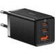 Сетевое зарядное устройство Baseus GaN5 Pro Fast Charger 2C+U 65W + Cable USB-C Black (CCGP120201) [98870] - изображение 1