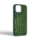 Кожаный чехол для Apple iPhone 15, Harder Crocosaur, Зеленый, термополіуретан ТПУ + экокожа с текстурой крокодила, панель, защита корпуса, противоударный, микрофибра, рамка вокру камеры, защита всего корпуса, (ARM76696) - изображение 2