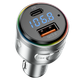 Автомобильный FM-трансмиттер (модулятор) Proove Maxi Wave Silver (Bluetooth 5.3) с быстрой зарядкой Type-C&USB (PD+QC3.0) 30W, серебристый - изображение 3