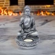 Подсвечник со статуэткой Будды Prezent Будда просит серебрянный 20*12*12 см - изображение 1