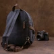 Рюкзак мужской тканевый вмещает формат А4 Vintage leather-20600 Черный - изображение 9