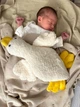 Гусачок з антиколіковий з багаторазовою сольовою грілочкою, тепла заспокоююча м’яка плюшева іграшка для сну, комфортер молочний+жовтий - зображення 2