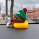 Декор в авто качка жовта новорічна - зображення 3