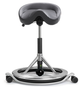 Стілець сідло для активного сидіння Backapp Smart Leather, Alu, Black ball, Wheels Silver Grey - зображення 1