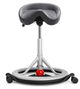 Стілець сідло для активного сидіння Backapp Smart Leather, Silver Grey, Red ball, Wheels Black Grey - зображення 1