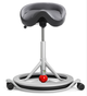 Стілець сідло для активного сидіння Backapp Smart Leather, Silver Grey, Red ball, Wheels Silver Grey - зображення 1