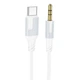 Кабель BOROFONE BL19 AUX Jack 3.5 to Type-C (1M) для Samsung/Xiaomi/Huawei/Meizu Білий - изображение 1
