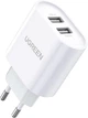 Мережевий зарядний пристрій UGREEN CD104 2xUSB-A 17W 3.4A White (20384) - зображення 1
