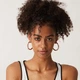 Женские серьги-конго Round Chunky Hoops, 40 мм, розово-золотистые - изображение 5