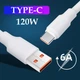 Кабель швидкої зарядки Python USB Type-C 120W 6A White - зображення 1