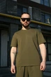 Мужская футболка Intruder базовая оверсайз L-XL хаки - изображение 5