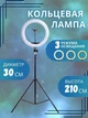 Кольцевая лампа светодиодная 33 см со штативом для блогеров и тик ток, работает от павербанка TP-210 - изображение 2