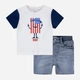 Детский летний комплект (футболка+шорты) для мальчика Levi's 645722082 80 см Синий/Белый (1159815642) - изображение 1