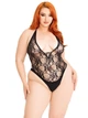 Эротическое Боди Leg Avenue Floral lace deep V teddy Черный 1X/2X ( SX1084 ) - изображение 1
