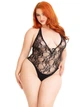 Эротическое Боди Leg Avenue Floral lace deep V teddy Черный 1X/2X ( SX1084 ) - изображение 3