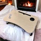 Подставка столик для ноутбука Laptop Table с 4 USB портами фонариком и вентилятором, Cветлое дерево - изображение 3