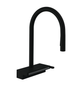 Змішувач для кухонної мийки з висувним душем HANSGROHE AQUNO SELECT M81 73831670, чорний матовий - зображення 1