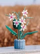 Конструктор великий 41 см Орхідея з п'ятьма бутонами 728 деталей Flowers Bouquet , конструктор для інтер'єру Орхідея в коробці 40х33см - зображення 2