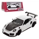 Детская металлическая машинка Porsche 911 GT2 RS игрушечная коллекционная масштабная железная авто модель игрушка для детей Порше открываются двери белая 12.5 см - изображение 1