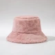 Панама зимняя женская утепленная меховая One Size, шляпа теплая для девушек Розовый - изображение 6